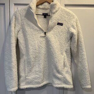 Girls Patagonia Quarter Zip Fur Pullover Sz XL White